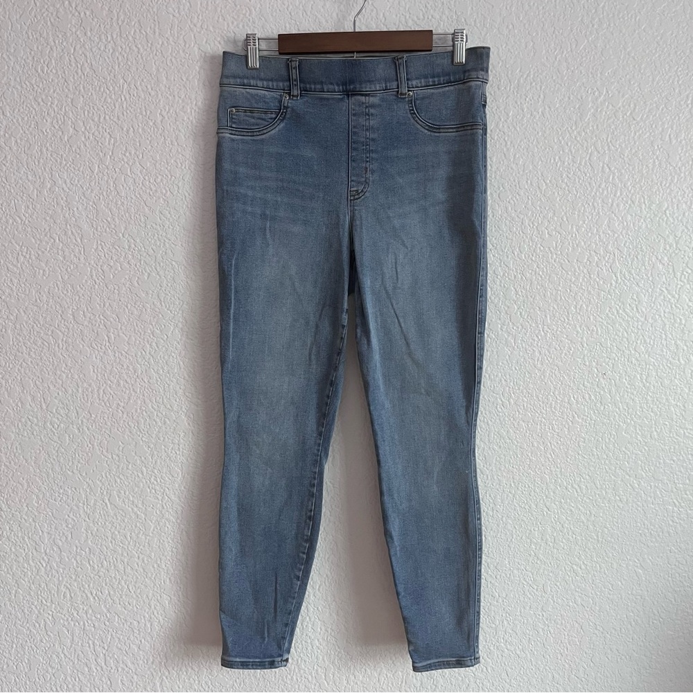 Spanx Ankle Skinny Jeans Light Vintage Wash Blue Pull On Large